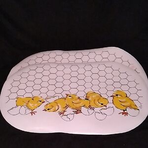 Baby Chick 1987 Vintage Vinyl Placemates Set Of 2 (B1)
